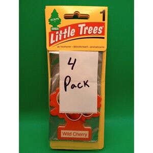 Little Trees Wild Cherry Hanging Air Freshener, 4 Pack